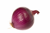 A red onion on a white background