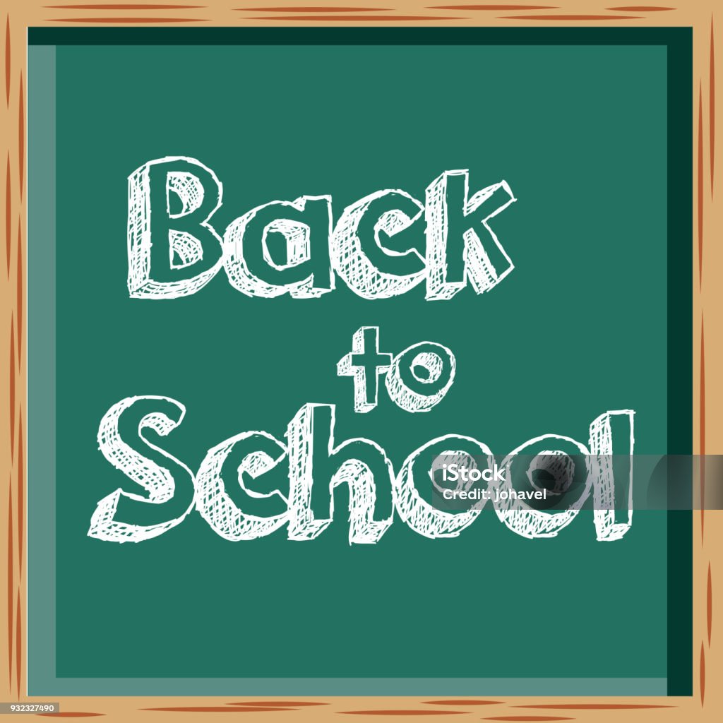 back to school image back to school inscription on chalkboard vector illustration Back stock vector