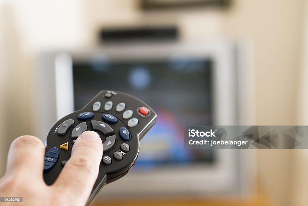 Television Remote Control  Aiming Stock Photo