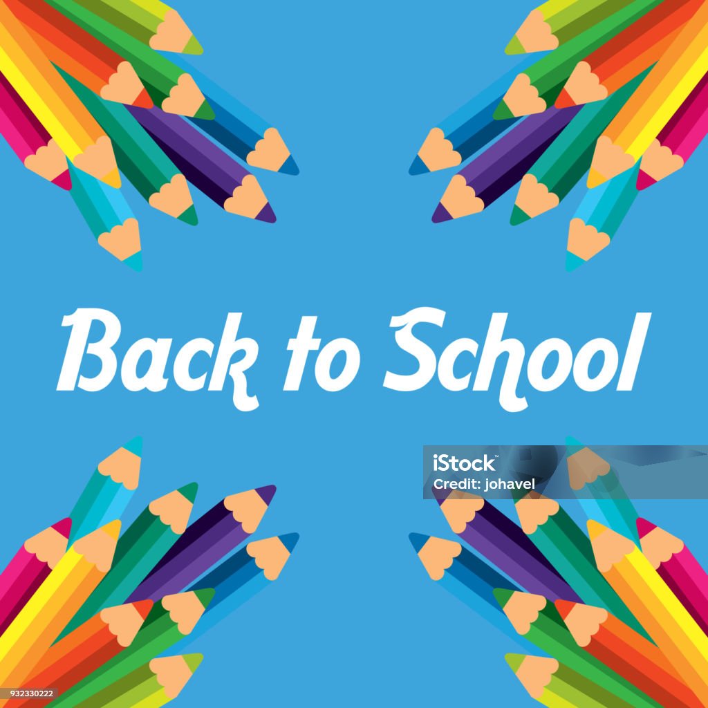 back to school image back to school colored pencils decoration vector illustration Back stock vector