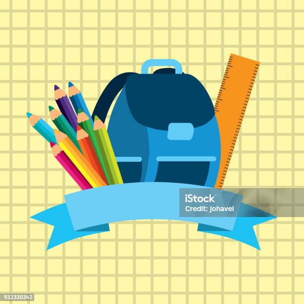 Back To School Image Stock Illustration - Download Image Now - Back, Back to School, Backpack