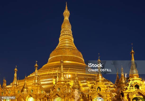 Shwedagon Pagoda Yangon In Myanmar Stock Photo - Download Image Now - Ancient, Architecture, Asia