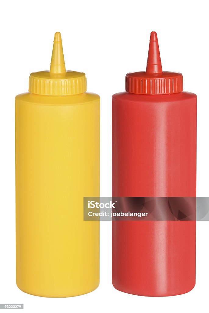 Ketchup and mustard squeeze bottles  Ketchup Stock Photo