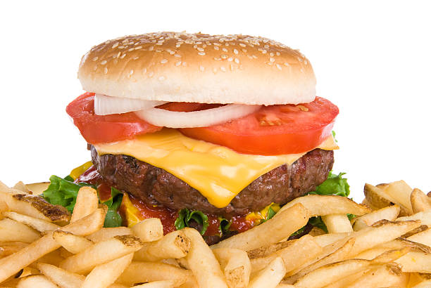 istock Hamburger and french fries 93233350