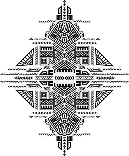 illustrations, cliparts, dessins animés et icônes de vecteur créatif tribal print - illustration and painting radial symmetry symmetry geometric shape
