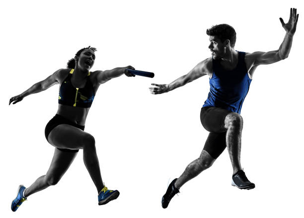 istock athletics relay runners sprinters running runners isolated silho 932337950