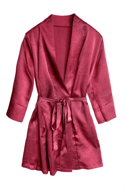 accappatoio rosso isolato - housecoat foto e immagini stock
