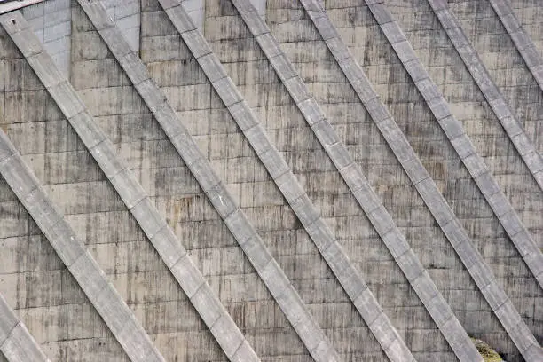 Mighty pier dam wall at Lac de Roselend in Savoy in France