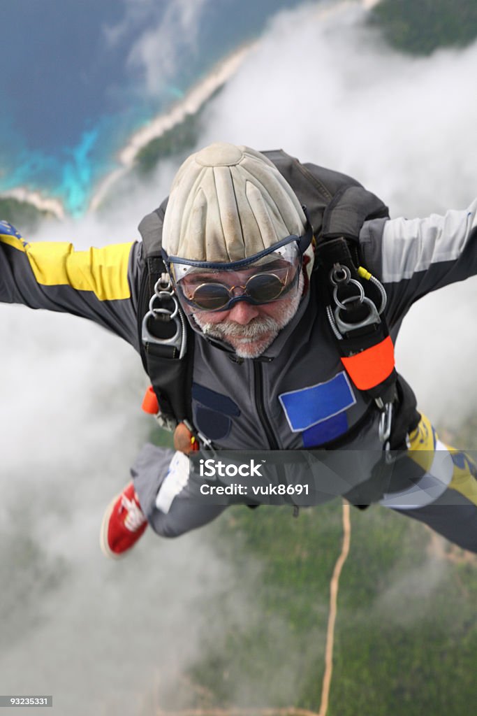 Skydiver 공기 - 로열티 프리 낙하산-항공 스포츠 스톡 사진