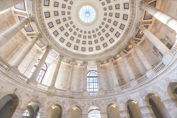 U.S. Senate Russell Office Building Rotunda in Washington, DC - 4k/UHD U.S. Senate Russell Office Building Rotunda in Washington DC neo classical photos stock pictures, royalty-free photos & images
