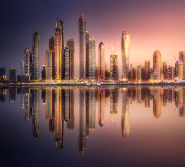 istock Dubai Marina bay view from Palm Jumeirah, UAE 932357990