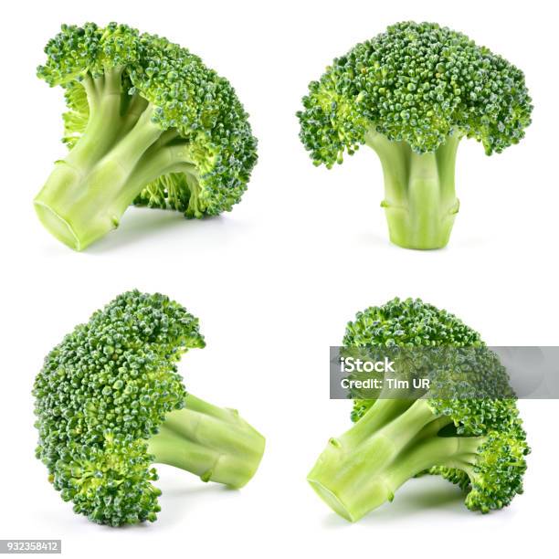 Broccoli Broccoli Isolated On White Collection Full Depth Of Field Stock Photo - Download Image Now