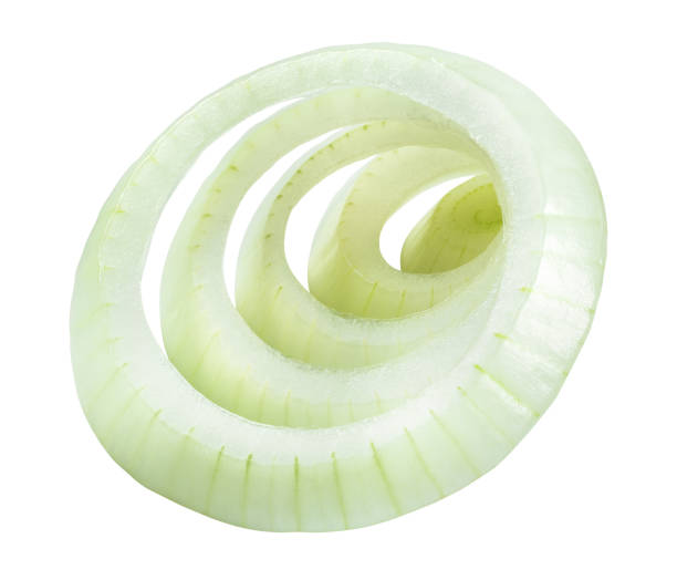 istock Onion rings isolated. Onion slice on white. With clipping path. 932358586