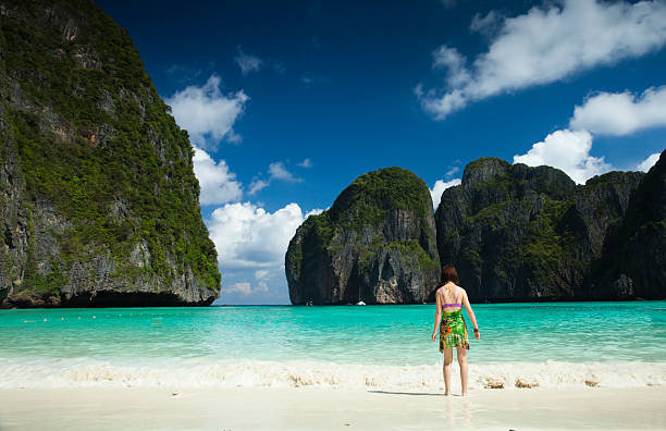 istock girl on holiday in maya bay 93236488