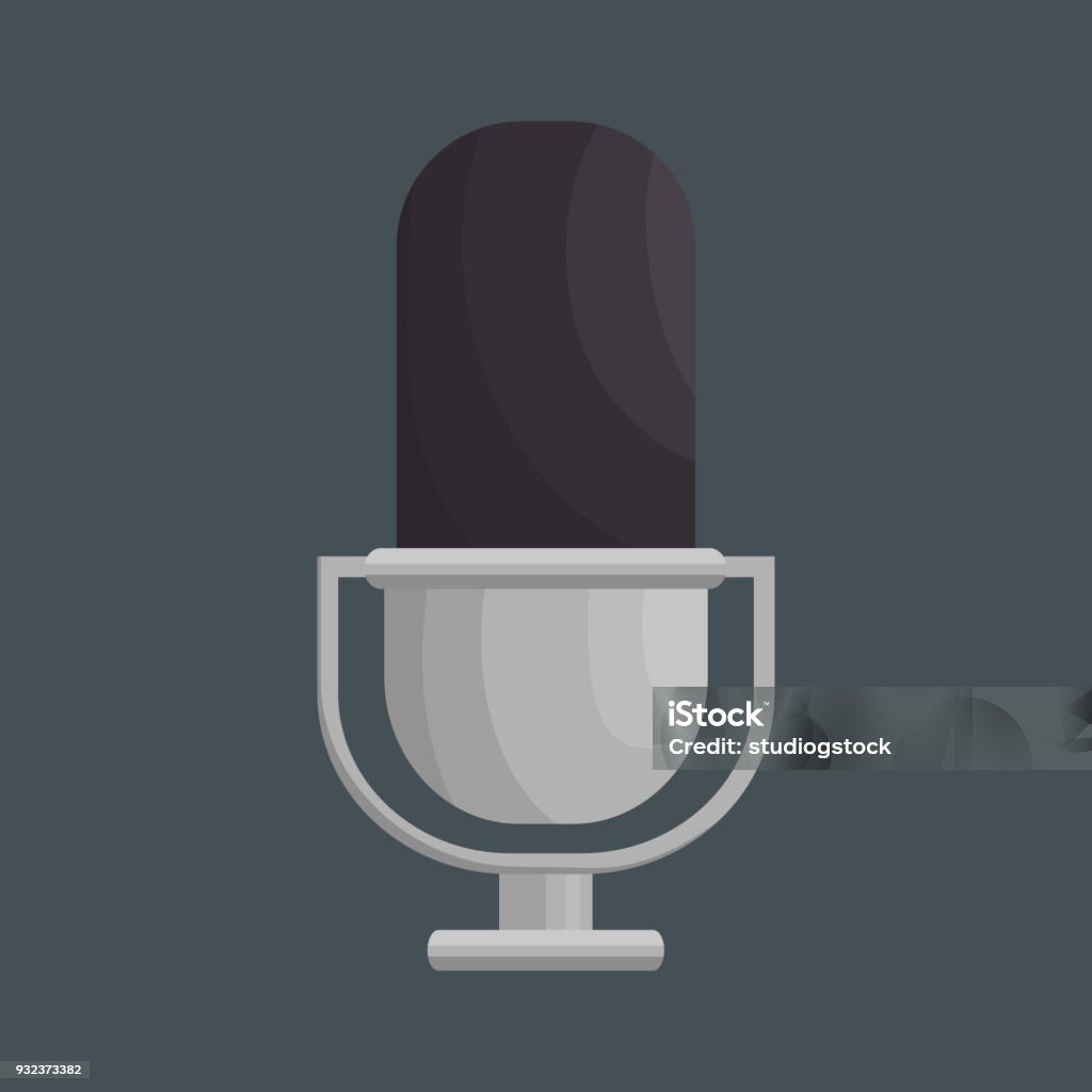 retro microphone isolated icon retro microphone isolated icon vector illustration design Analog stock vector