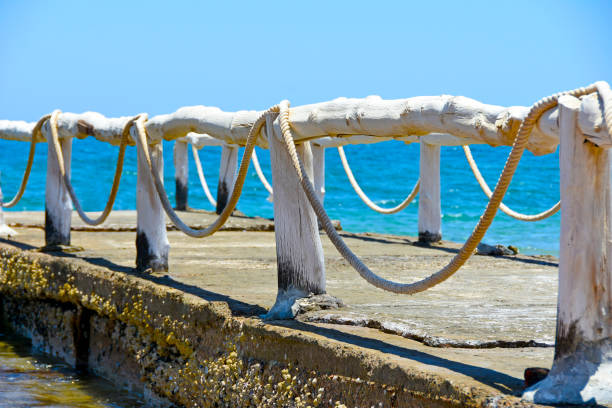 istock Wooden pier jetty going out from tropical beach into ocean 932380566