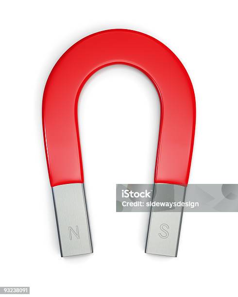Horseshoe Magnet Isolated On White Stock Photo - Download Image Now - Magnet, Cut Out, Horseshoe Magnet