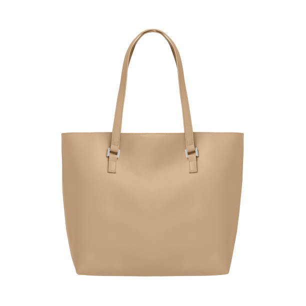 istock Beige elegant leather tote shoulder bag isolated white 932389836