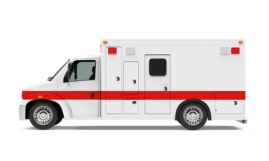 Ambulance Car isolated on white background. 3D render