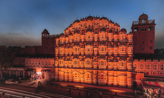 Palace of the Winds at dusk, Jaipur, India