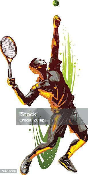 Tenis Służyć - Stockowe grafiki wektorowe i więcej obrazów Tenis - Tenis, Ilustracja, Serwować - sport