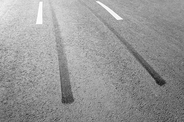 Rubber traces  street skid marks stock pictures, royalty-free photos & images