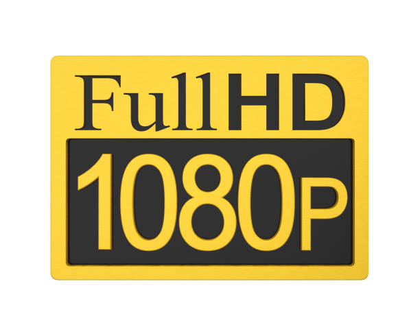 Full HD 1080p Icon Isolated Full HD 1080p Icon isolated on white background. 3D render full hd format stock pictures, royalty-free photos & images