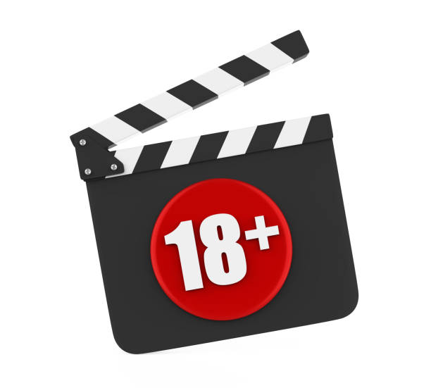istock Movie Slate with 18+ Age Restriction Sign Isolated 932402256