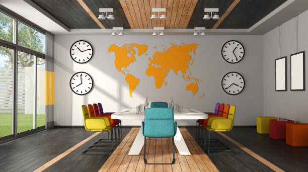 istock Front view of modern meeting room 932409690