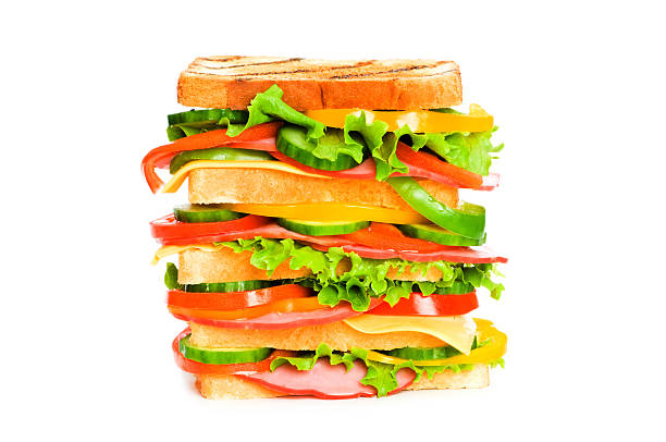 istock Giant sandwich isolated on the white background 93241213
