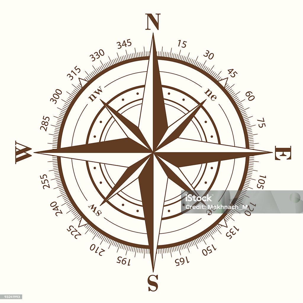 Compass Rose With Scale Stock Illustration - Download Image Now