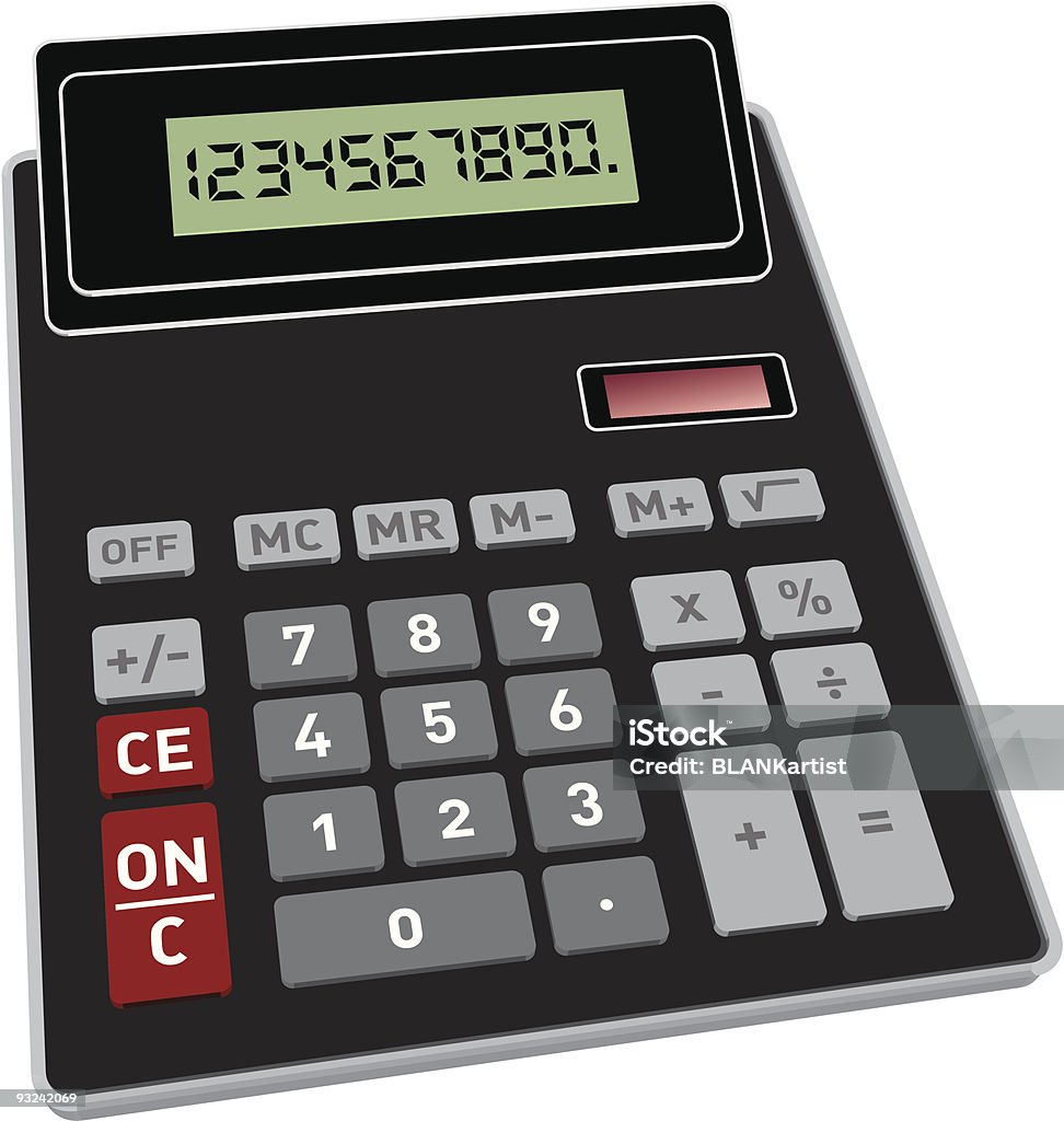 Basic calculator in 3D  Calculator stock vector