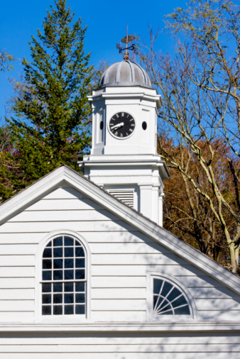 An old, restored church in Allaire Village, New Jersey. Allaire village was a bog iron industry town in New Jersey during the early 19th century.