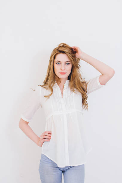 istock Blonde girl posing in Studio 932428604