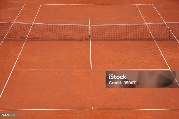 Campo Da Tennis - Fotografie stock e altre immagini di Campo sportivo - Campo sportivo, Tennis, Rosso