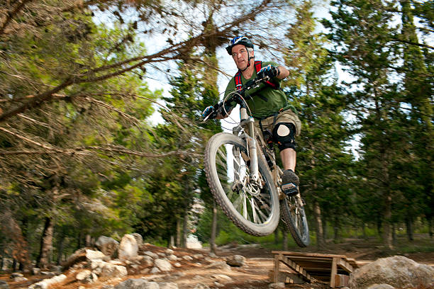 istock Mountain bike jump 93243178