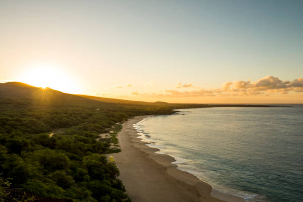 マウイ島のビーチで熱帯日の出。 - hawaii islands maui big island tropical climate ストックフォトと画像