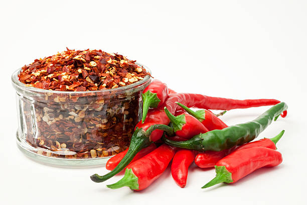 Secas e frescas chilli - fotografia de stock