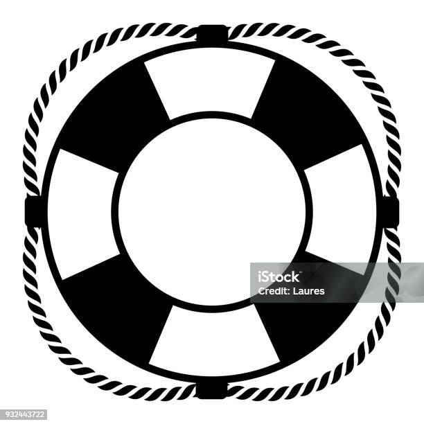 Lifebuoy On A White Background Stock Illustration - Download Image Now - Life Belt, Icon Symbol, Vector