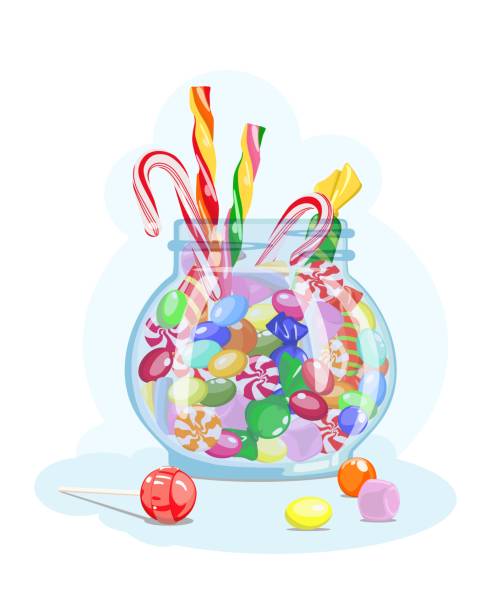 瓶に分類されたお菓子。甘い物好き。ベクトル図 - lollipop sucking candy sweet food点のイラスト素材／クリップアート素材／マンガ素材／アイコン素材