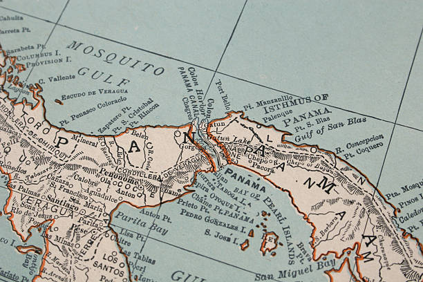 vintage map of Panama stock photo