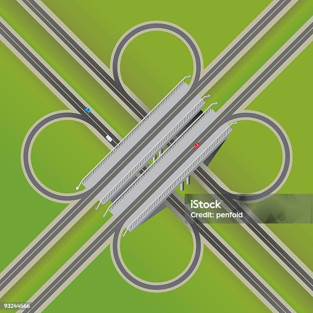 Ilustración de Intersección y más Vectores Libres de Derechos de Fin de carril - Fin de carril, Vía principal, Autopista