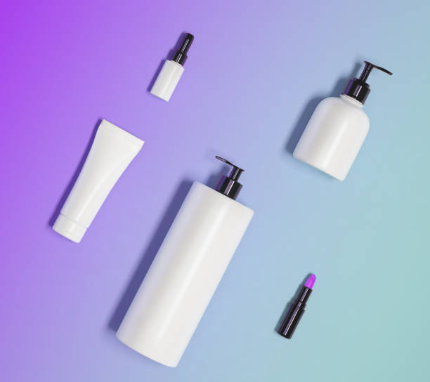 istock 3d illustration of trendy cosmetic set mock up. 932448184