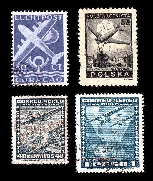 istock Airplane Stamps from around the world 93245070