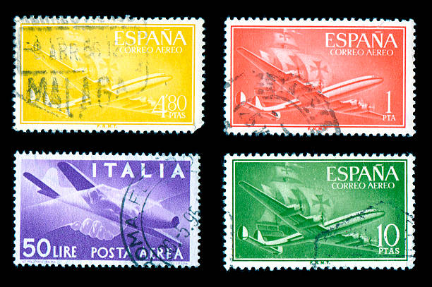 istock Airplane Stamps from around the world 93245149