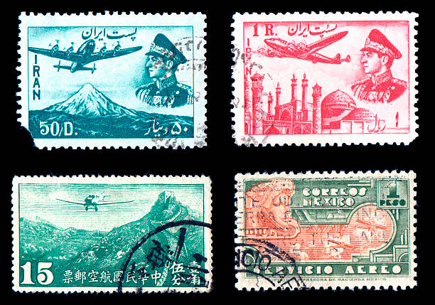 istock Airplane Stamps from around the world 93245177