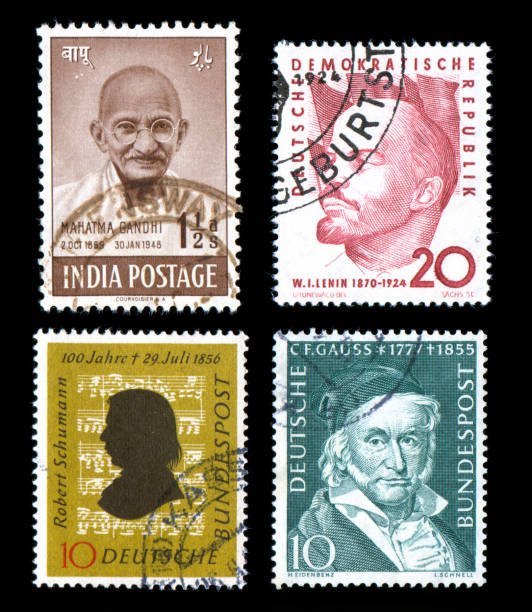 istock World Postage Stamps Historic Fame 93245249
