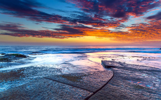 istock Colourful Sunrise Seascape and Rock Platform 932452578
