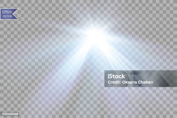 Vector Spotlight Light Effect Stock Illustration - Download Image Now - Sunbeam, Light Beam, Vector