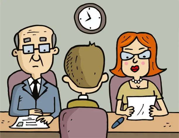 Vector illustration of A job interview